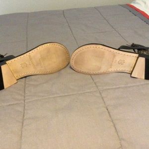 Bernardo black leather sandals with metal tassels size 7.5M